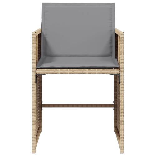 Havestole 4 stk. med hynder polyrattan blandet beige