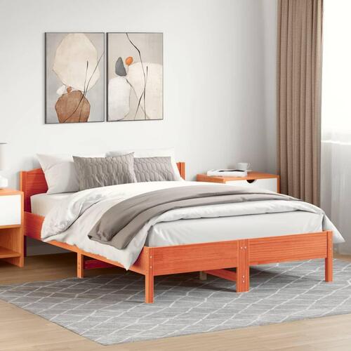 Sengeramme uden madras 120x200 cm massivt fyrretræ gyldenbrun