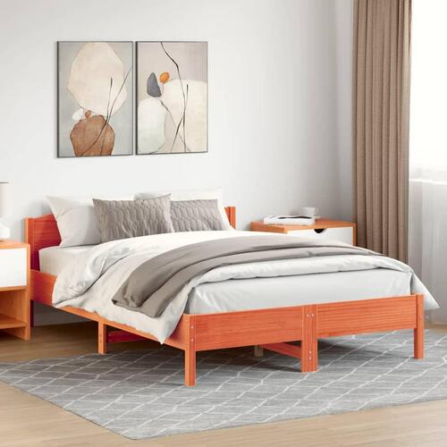Sengeramme uden madras 160x200 cm massivt fyrretræ gyldenbrun