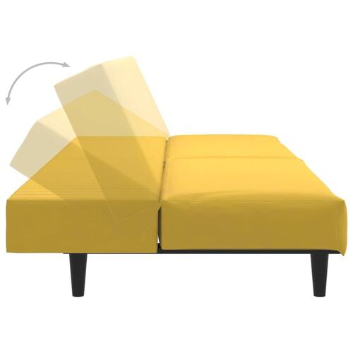 2-personers sovesofa fløjl gul