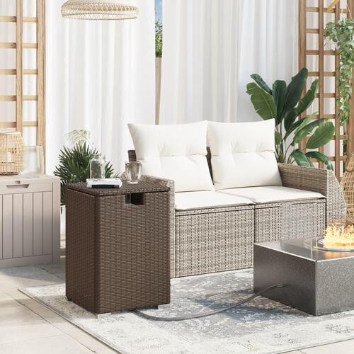 Gasflaskeskjuler 40x40x60 cm polyrattan brun
