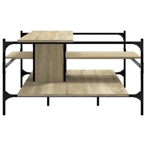 Sofabord 100x100x48,5 cm konstrueret træ sonoma-eg