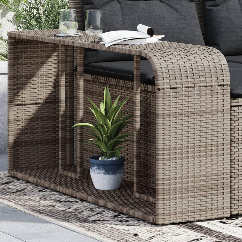 Opbevaringshylder 2 stk. polyrattan grå