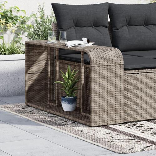 Opbevaringshylder 2 stk. polyrattan grå