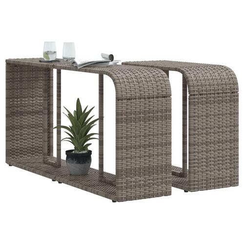 Opbevaringshylder 2 stk. polyrattan grå
