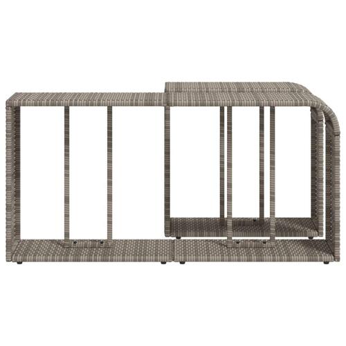Opbevaringshylder 2 stk. polyrattan grå