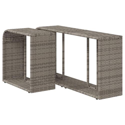 Opbevaringshylder 2 stk. polyrattan grå
