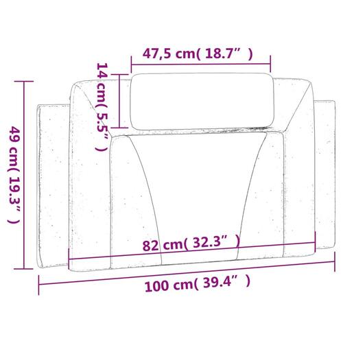 Gavlpude 100 cm kunstlæder brun