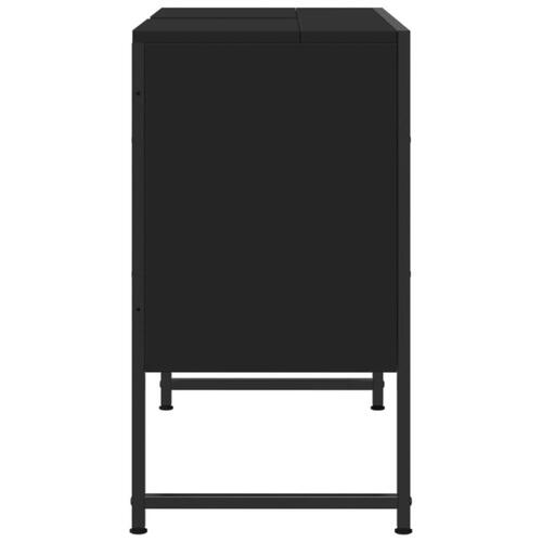 Underskab til håndvask 80x33x60 cm konstrueret træ sort