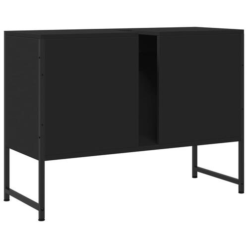 Underskab til håndvask 80x33x60 cm konstrueret træ sort