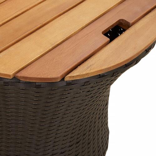 Haveborde 2 stk. med træplade polyrattan sort