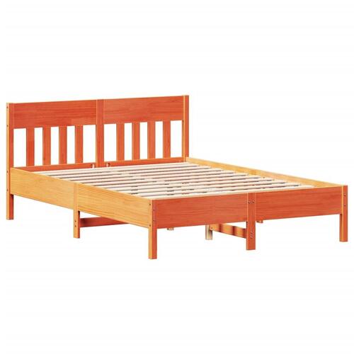 Sengeramme uden madras 140x200 cm massivt fyr gyldenbrun