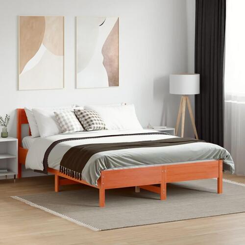 Sengeramme uden madras 140x200 cm massivt fyr gyldenbrun