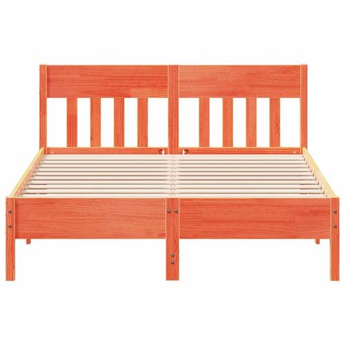 Sengeramme uden madras 140x200 cm massivt fyr gyldenbrun