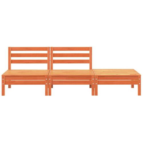 3-personers havesofa massivt fyrretræ gyldenbrun