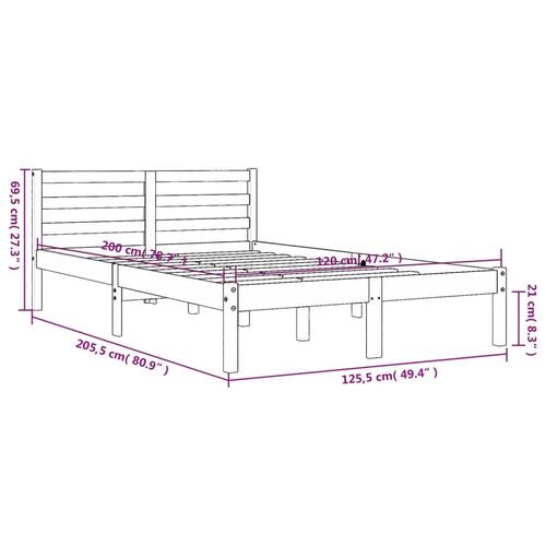 Sengeramme 120x200 cm massivt fyrretræ gyldenbrun