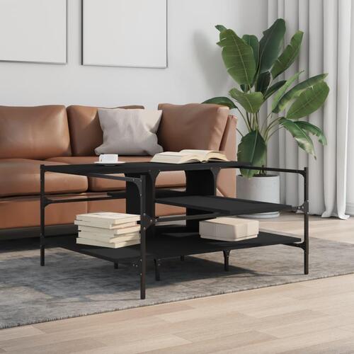 Sofabord 100x100x48,5 cm konstrueret træ sort
