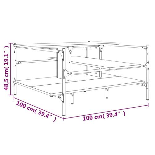 Sofabord 100x100x48,5 cm konstrueret træ sort