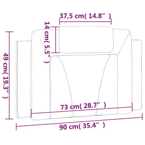 Gavlpude 90 cm kunstlæder brun