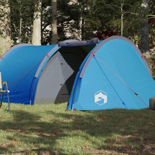 4-personers campingtelt vandafvisende blå