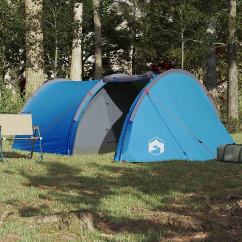 4-personers campingtelt vandafvisende blå