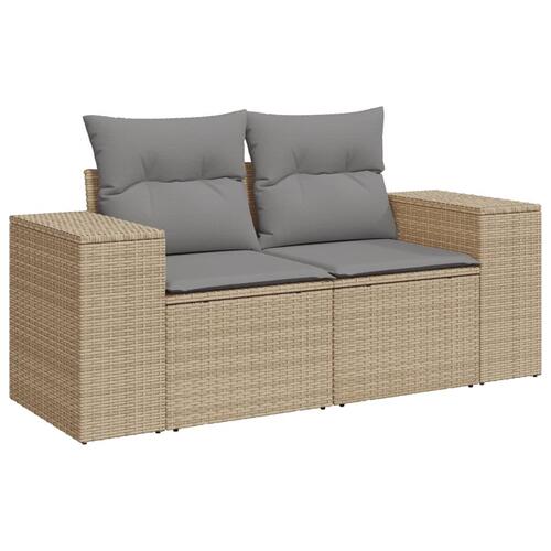 Sofasæt til haven 9 dele med hynder polyrattan beige