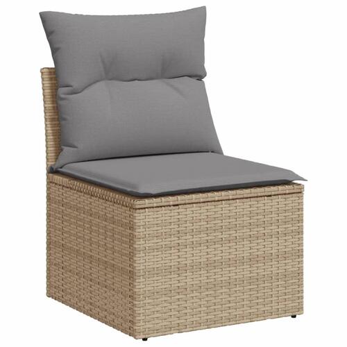 Sofasæt til haven 9 dele med hynder polyrattan beige