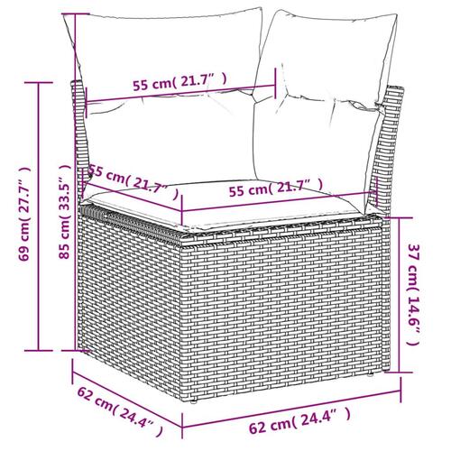 Sofasæt til haven 10 dele med hynder polyrattan beige