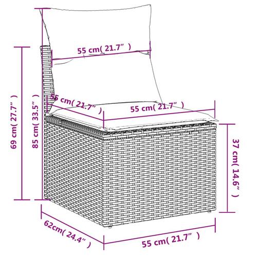 Sofasæt til haven 8 dele med hynder polyrattan beige