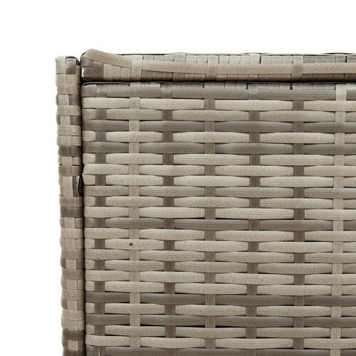 Opbevaringsboks med hjul 283 l polyrattan grå
