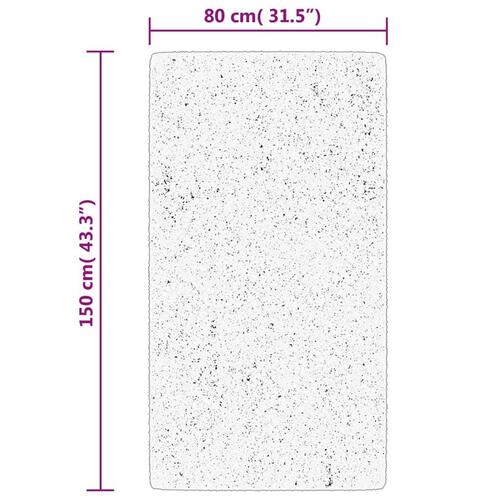 Gulvtæppe ISTAN 80x150 cm lang luv skinnende look grå