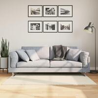 Gulvtæppe ISTAN 80x150 cm lang luv skinnende look cremefarvet