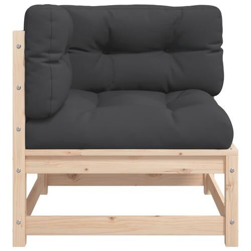 Hjørnemoduler til havesofa 2 stk. med hynder massivt fyrretræ