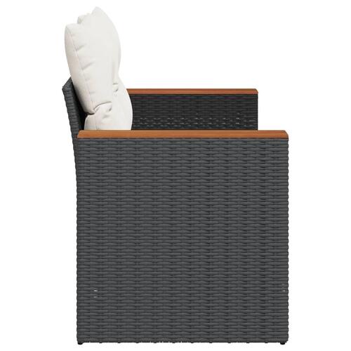 2-personers havesofa med hynder polyrattan sort