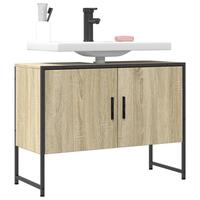 Underskab til håndvask 80x33x60 cm konstrueret træ sonoma-eg