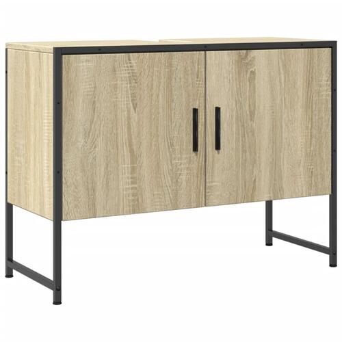 Underskab til håndvask 80x33x60 cm konstrueret træ sonoma-eg