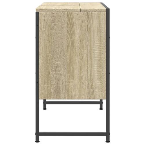 Underskab til håndvask 80x33x60 cm konstrueret træ sonoma-eg