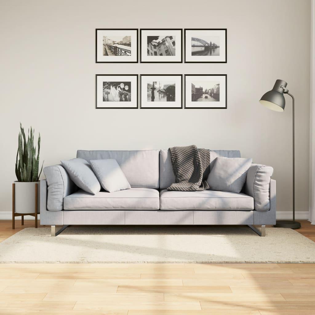 Shaggy gulvtæppe PAMPLONA 80x150 cm høj luv cremefarvet