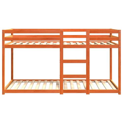 Køjeseng 90x200 cm massivt fyrretræ voksbrun