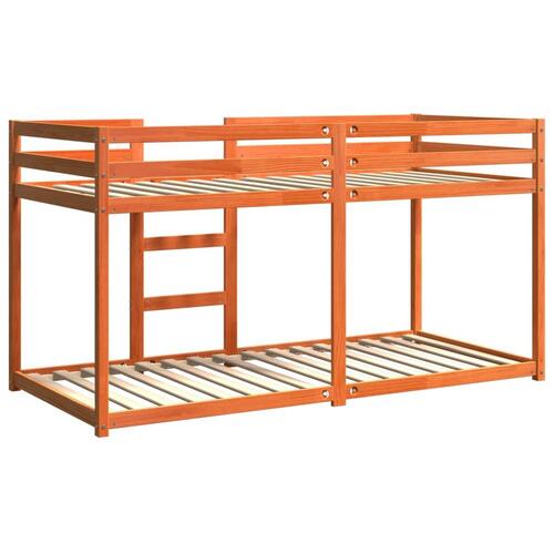 Køjeseng 90x200 cm massivt fyrretræ voksbrun
