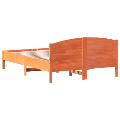 Sengeramme i massivt fyrretræ 120 x 190 cm - gyldenbrun