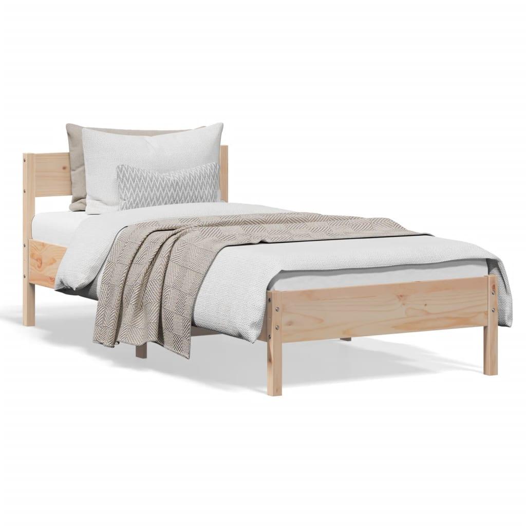 Sengeramme uden madras 75x190 cm massivt fyrretræ