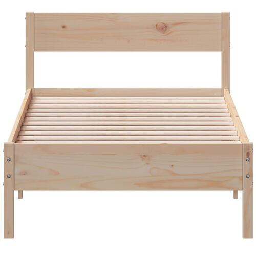 Sengeramme uden madras 75x190 cm massivt fyrretræ