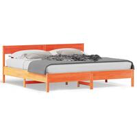Sengeramme uden madras 200x200 cm massivt fyrretræ gyldenbrun