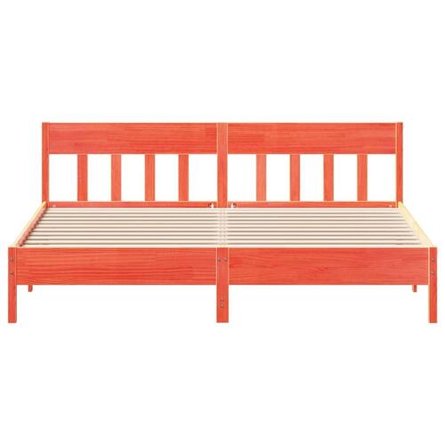 Sengeramme uden madras 200x200 cm massivt fyrretræ gyldenbrun
