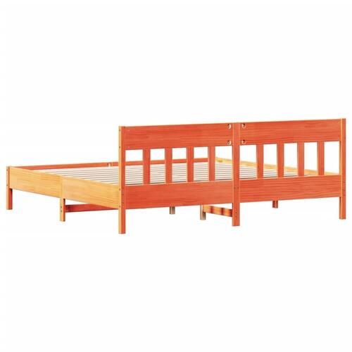 Sengeramme uden madras 200x200 cm massivt fyrretræ gyldenbrun