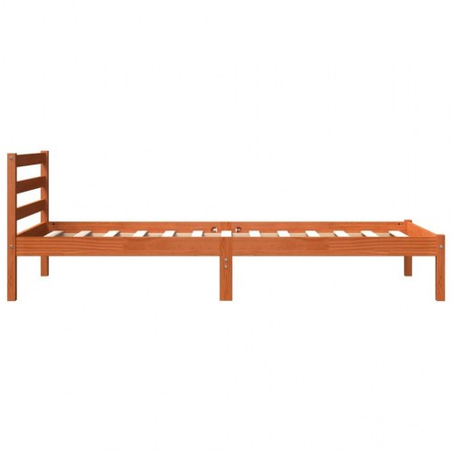Sengeramme uden madras 100x200 cm massivt fyrretræ gyldenbrun