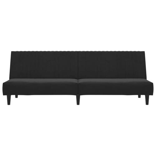 2-personers sovesofa fløjl sort