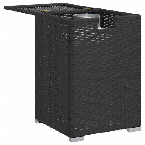 Gasflaskeskjuler 40x40x60 cm polyrattan sort