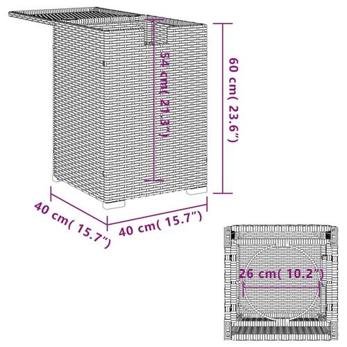 Gasflaskeskjuler 40x40x60 cm polyrattan sort